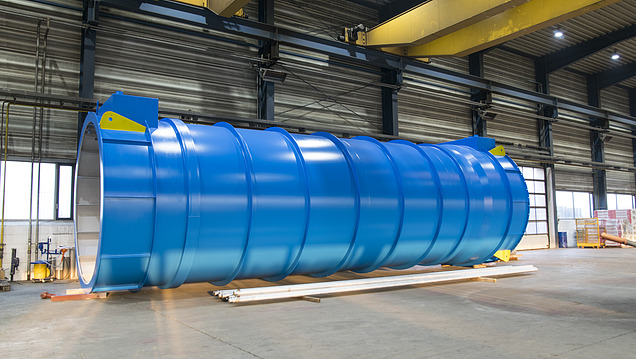 Oberflächenveredlung Hilgefort-Behälter Bild eines Hilgefort-Behälters nach Oberflächenveredlung mit blauer Farbe